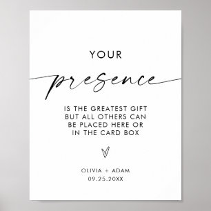 Wedding Cards and Gifts Sign, Modern Minimalist  Poster