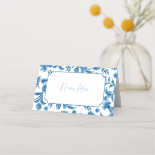 Wedding Cards Names Chintz Blue White Floral