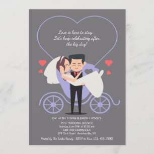 Wedding Carriage Grey Post Wedding Brunch Invitation