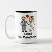 Wedding Cartoon - Under New Management Two-Tone Coffee Mug (Left)