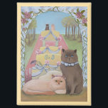 Wedding Cat Couple Personalize Initials  Magnet<br><div class="desc">Love that sticks around. The Cat Bride & Groom Magnet is a delightful keepsake that’s perfect as a wedding favour for guests or a thoughtful gift for a just-married couple. Featuring an adorable kitty couple in wedding attire with a romantic outdoor scene, this magnet is a playful and lasting reminder...</div>