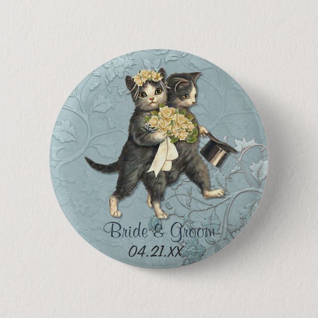 Wedding Cats 2 Inch Round Button (Front)