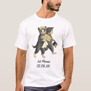 Wedding Cats - Just Married Customize T-Shirt
