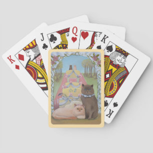 Wedding Cats Personalize Initials  Playing Cards