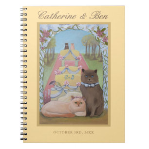 Wedding Cats Personalized Yellow  Notebook