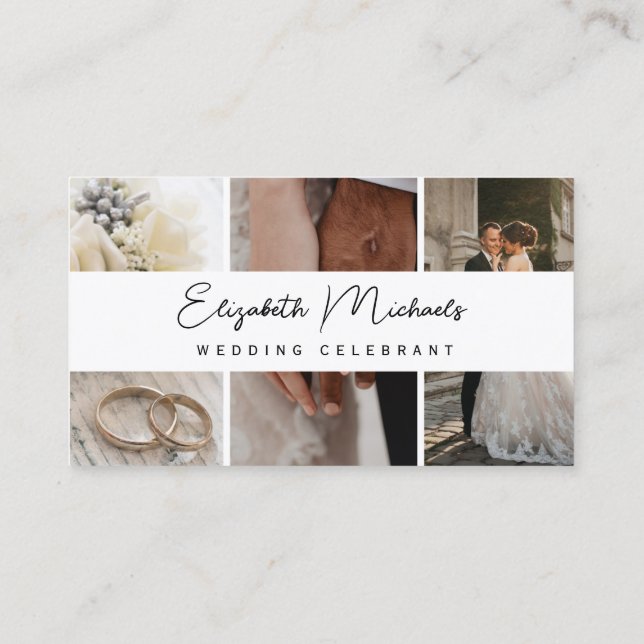 Wedding Celebrant modern  Business Card (Back)