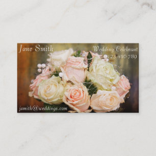 Wedding Celebrant vintage stylish floral bouquet Business Card