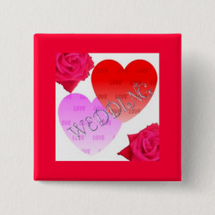 WEDDING CELEBRATION 2 INCH SQUARE BUTTON