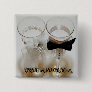 Wedding Celebration Glasses 2 Inch Square Button