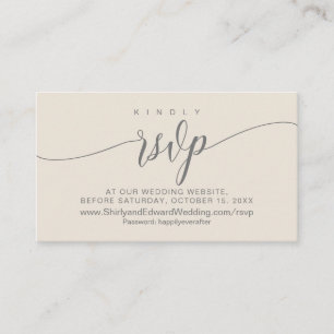 Wedding Celebration Online RSVP, Modern  Enclosure Card