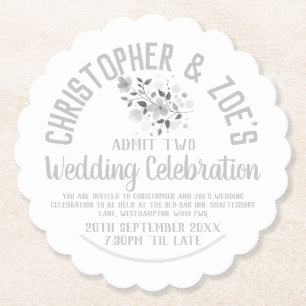 Wedding Celebration Party Invitation Ticket Paper  Coaster