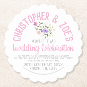 Wedding Celebration Party Invitation Ticket Paper  Paper Coaster