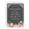 Wedding Celebration Vintage Pink Floral Chalkboard