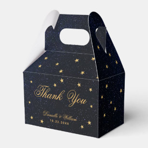 Wedding Celestial Blue Starry Night Thank You Favor Box
