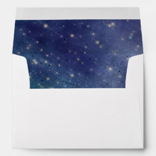 Wedding Celestial Star Night Navy  Envelope