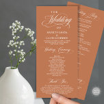 Wedding Ceremony, Classy Elegance Copper Rust Program<br><div class="desc">Elegant Classy, Wedding Ceremony Program in 4x9 inches (long) card. It is designed with scroll accent that can be personalised with custom/ personalised text for your bridal party, ceremony details, memorial notes and thank you message. If you are looking for other program card types and sizes, please search through our...</div>