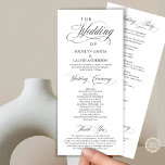 Wedding Ceremony, Classy Elegance Dark Grey Program<br><div class="desc">Elegant Classy, Wedding Ceremony Program in 4x9 inches (long) card. It is designed with scroll accent that can be personalised with custom/ personalised text for your bridal party, ceremony details, memorial notes and thank you message. If you are looking for other program card types and sizes, please search through our...</div>