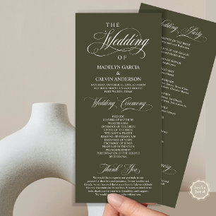 Wedding Ceremony, Classy Elegance Dusty Blue Program