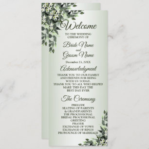 Wedding Ceremony Floral Greenery Eucalyptus Leaves Program