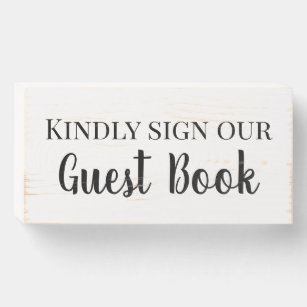 Wedding Ceremony Guest Book Table Sign Wooden