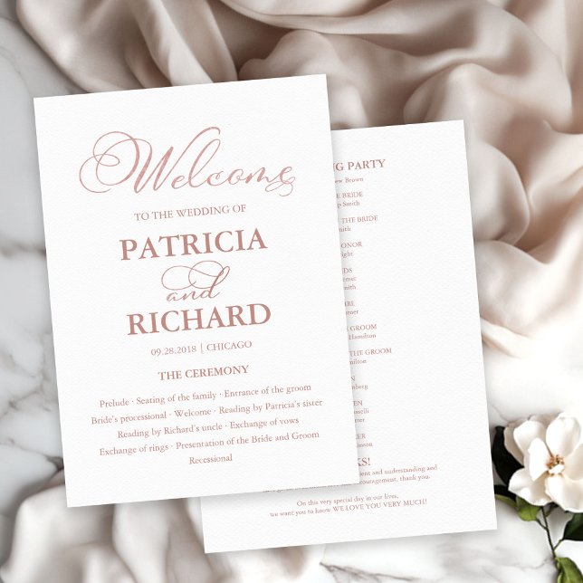 Wedding Ceremony Order of Service Elegant Program (Creator Uploaded)