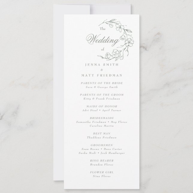 Wedding Ceremony Program (Front)