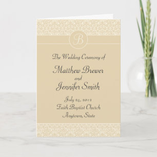 Wedding Ceremony Program and Order of Service Card