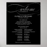 Wedding Ceremony Program Board Black And White Poster<br><div class="desc">An elegant,  classy script wedding ceremony program. Easy to customize the colour and wording. Please feel free to contact me if you need artwork customization or custom design. PLEASE NOTE: For assistance on orders,  shipping,  product information,  etc.,  contact Zazzle Customer Care directly https://help.zazzle.com/hc/en-us/articles/221463567-How-Do-I-Contact-Zazzle-Customer-Support-.</div>