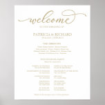 Wedding Ceremony Program Board Chic Gold Script Poster<br><div class="desc">Wedding Ceremony Program Board Chic Gold Script Poster</div>