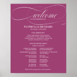 Wedding Ceremony Program Board Pink Cassis Poster<br><div class="desc">Wedding Ceremony Program Board Pink Cassis Poster</div>