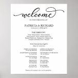 Wedding Ceremony Program Chic Script Poster<br><div class="desc">A rustic chic black lettering wedding ceremony program. Easy to customize the colour and wording. Please feel free to contact me if you need artwork customization or custom design. PLEASE NOTE: For assistance on orders,  shipping,  product information,  etc.,  contact Zazzle Customer Care directly https://help.zazzle.com/hc/en-us/articles/221463567-How-Do-I-Contact-Zazzle-Customer-Support-.</div>