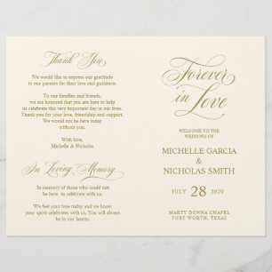 Wedding Ceremony Program Classic Elegance Gold
