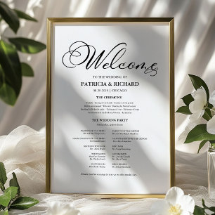 Wedding Ceremony Program Elegant Calligraphy Poster