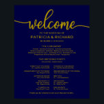 Wedding Ceremony Program Gold Navy Blue Poster<br><div class="desc">A rustic chic gold lettering on navy blue wedding ceremony program. Easy to customize the color and wording. Please feel free to contact me if you need artwork customization or custom design. PLEASE NOTE: For assistance on orders,  shipping,  product information,  etc.,  contact Zazzle Customer Care directly https://help.zazzle.com/hc/en-us/articles/221463567-How-Do-I-Contact-Zazzle-Customer-Support-.</div>