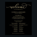 Wedding Ceremony Program Gold Script Black Sign<br><div class="desc">Wedding Ceremony Program Gold Script Black Sign</div>
