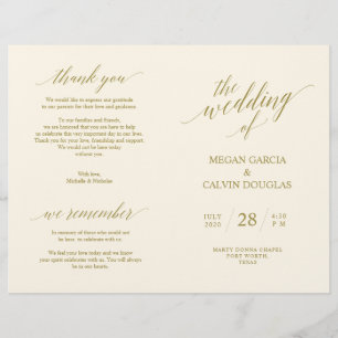 Wedding Ceremony Program Modern Elegance GOLD