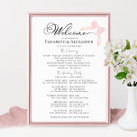 Wedding Ceremony Program Sign | Pink Bow<br><div class="desc">Explore the We Are Tying The Knot | Bow Wedding Collection,  where watercolor and calligraphy combine to create a truly one-of-a-kind wedding theme. With our handpicked selection of bow-themed products,  you'll find everything you need to add that special touch to your big day.</div>
