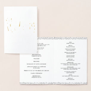 WEDDING CEREMONY PROGRAM simple handlettered type Foil Card