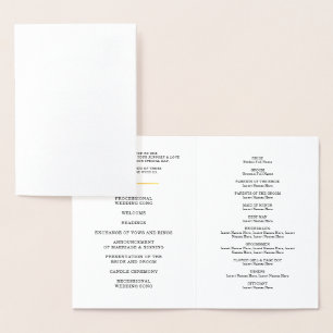 WEDDING CEREMONY PROGRAM stylish mini confetti dot Foil Card