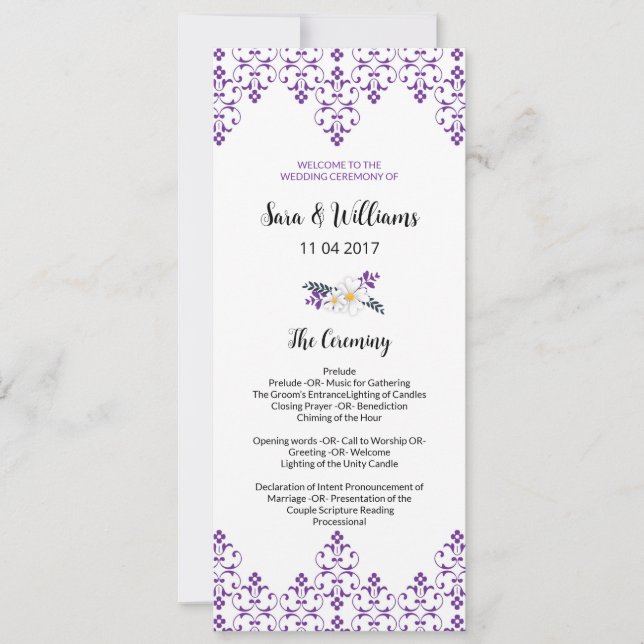 Wedding Ceremony Program Template (Front)