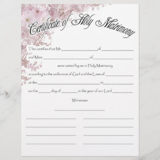Wedding Certifficate