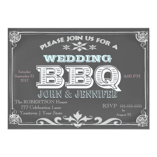 Wedding Chalkboard BBQ Card