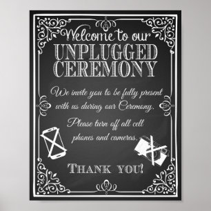 Wedding chalkboard "unplugged ceremony" Print