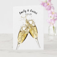 Wedding Champagne Toast On White