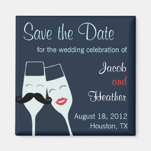 Wedding Champagne Toast Save the Date Magnet