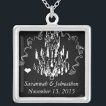 Wedding Chandelier Anniversary Necklace<br><div class="desc">Keepsake Necklaces Choose either Silver Plated Gold Finish or Sterling Silver Unique Personalized Custom !st Christmas Gift Wedding Keepsake Wedding Party Necklaces - to change background colour - click customize - click edit - choose last tool in drop down menu and choose from one of the colours shown or enter...</div>