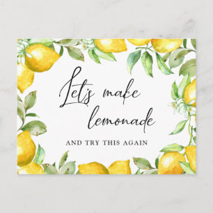 Wedding Change the Date Lemons Blossom Postcard