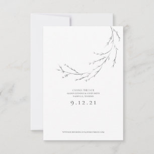 Wedding Change the Date Minimalist Hand-Drawn Card