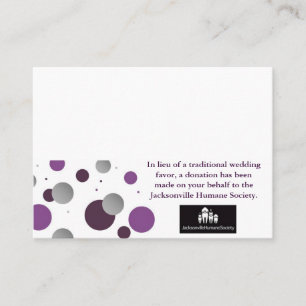 Wedding Charity Favour Card & Place Setting