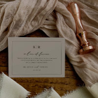 Wedding Charity In Lieu of Favours Enclosure Card
